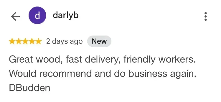 5-star Google review about Daryl Budden - Bridgewater NSudden - 
