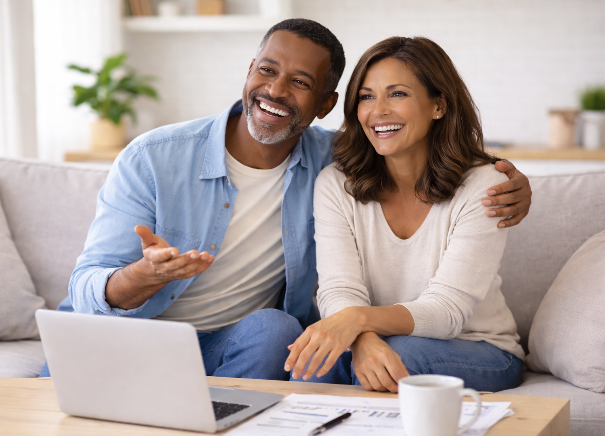 People discussing retirement planning around a table