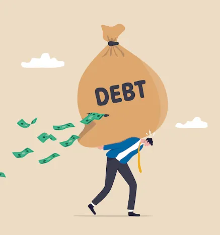 man carrying debt on his back