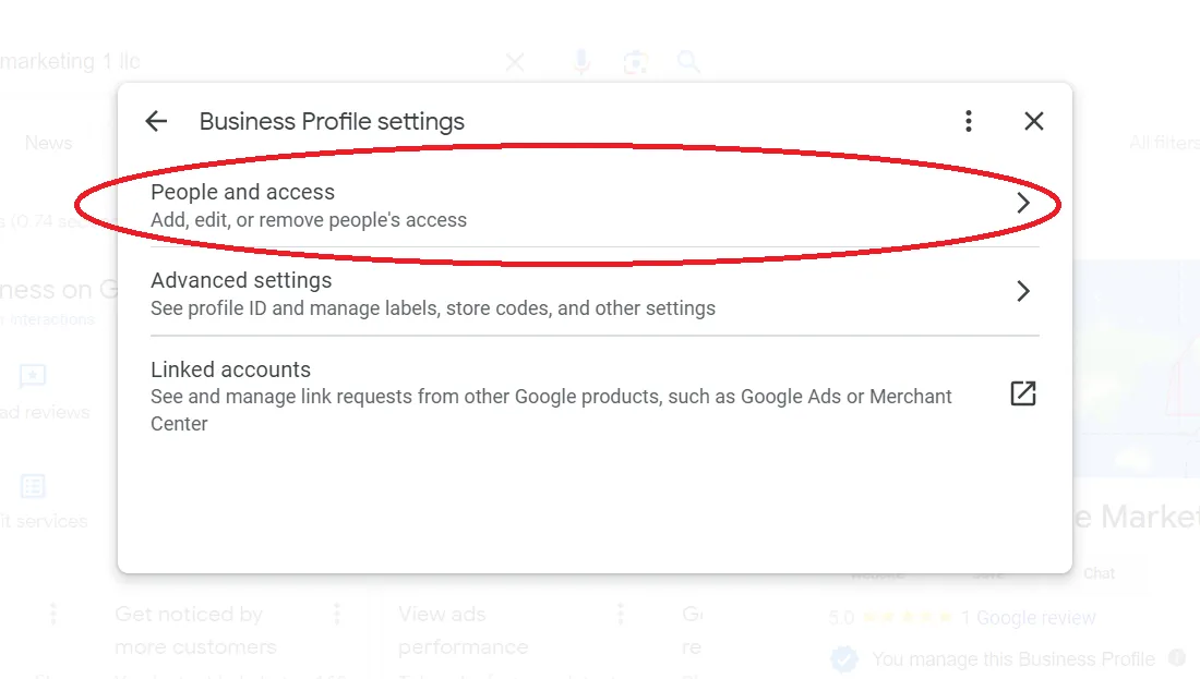 Step 3 for Granting Manager Permissions to your GMB Profile
