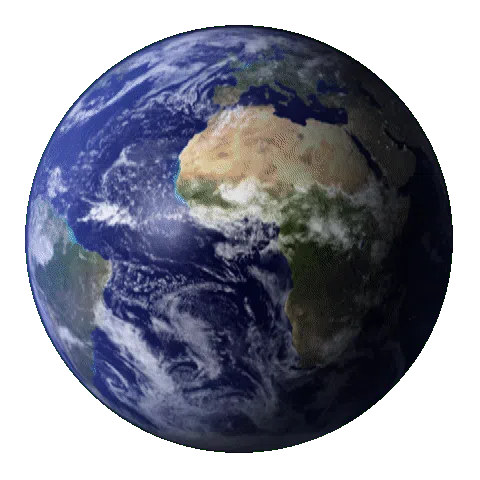Rotating globe of the earth
