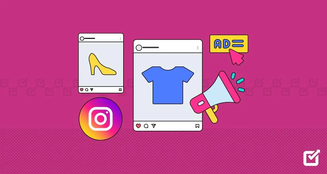 Instagram ad page with a megaphone