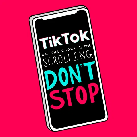 gif of a cellphone with tiktok "dont stop" written