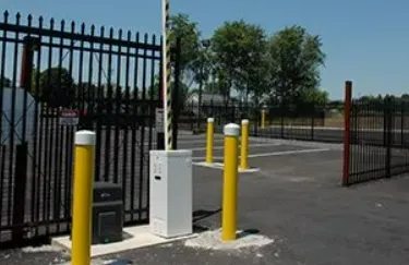 Electronic Control Gate Opened showing an Entrance to a Secure Area