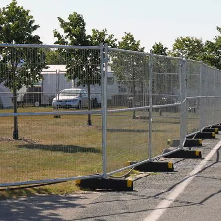 Fence sectionals on stands indicating temporary fencing