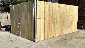 8ft Wooden fence dumpster enclosure