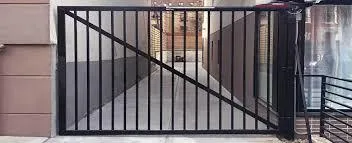 Black Metallic Ornamental Sing Gate Entrance to a High End Residential Property