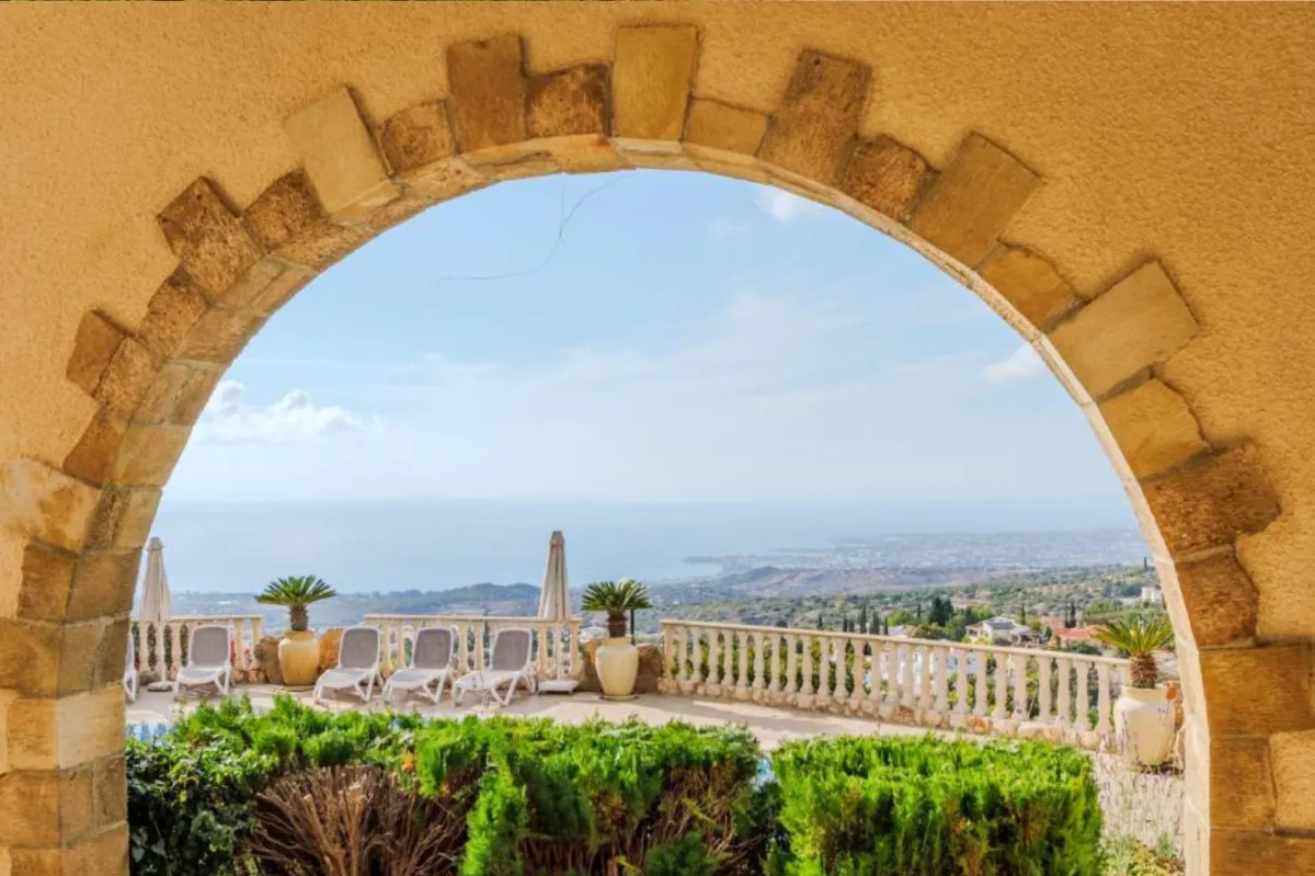 Lush Mediterranean garden and lounge area for intimate group reflection circles and morning stillness.