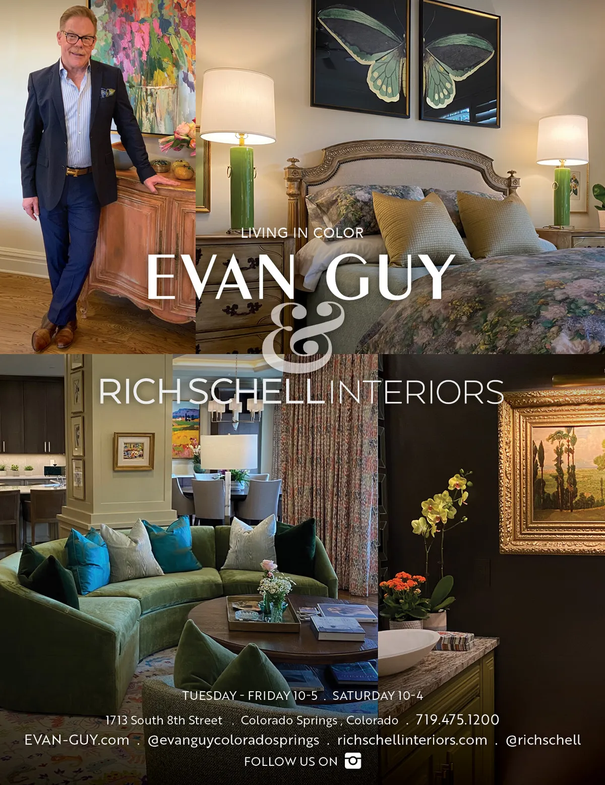 Magazine feature spread showcasing Rich Schell Interiors Broadmoor Residence project