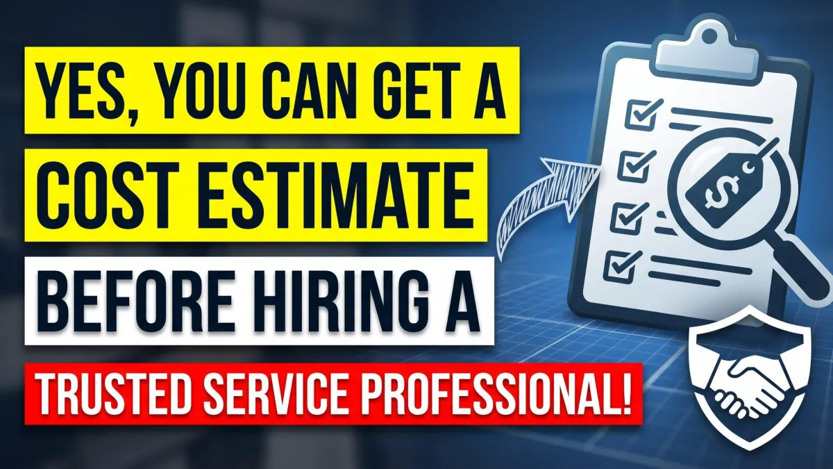 Yes, You Can Get a Cost Estimate Before Hiring a Trusted Service Professional!