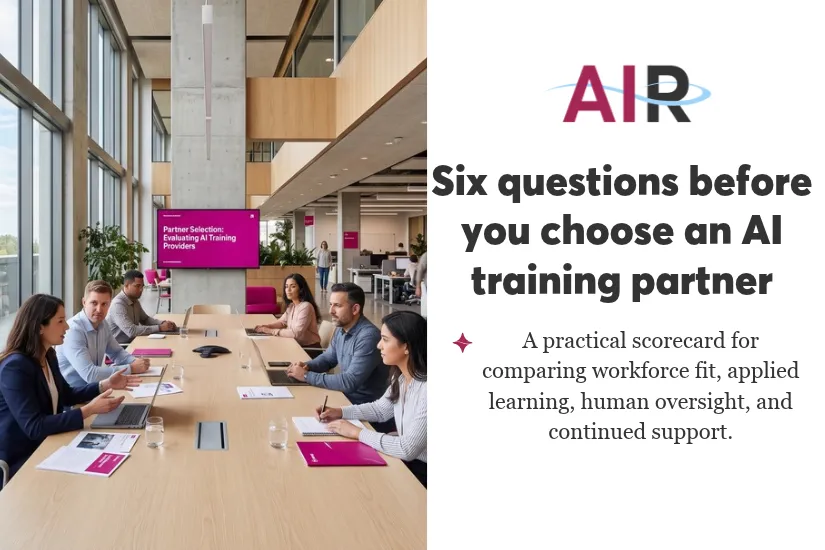 Six questions before you choose an AI training partner