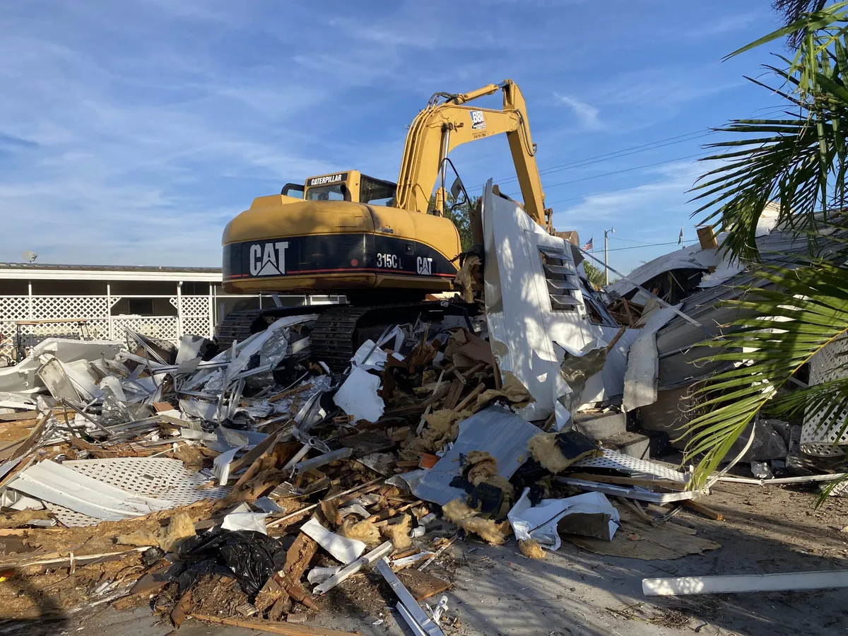 Whole house demolition in West Palm Beach Florida