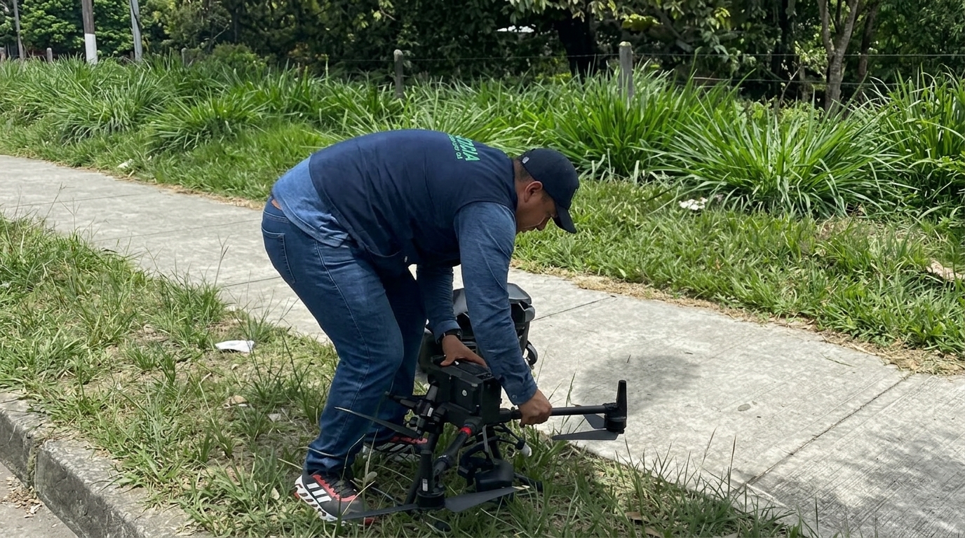 Autoridades en Quindío inmovilizan un dron por sobrevuelo no autorizado cerca de unidad policial