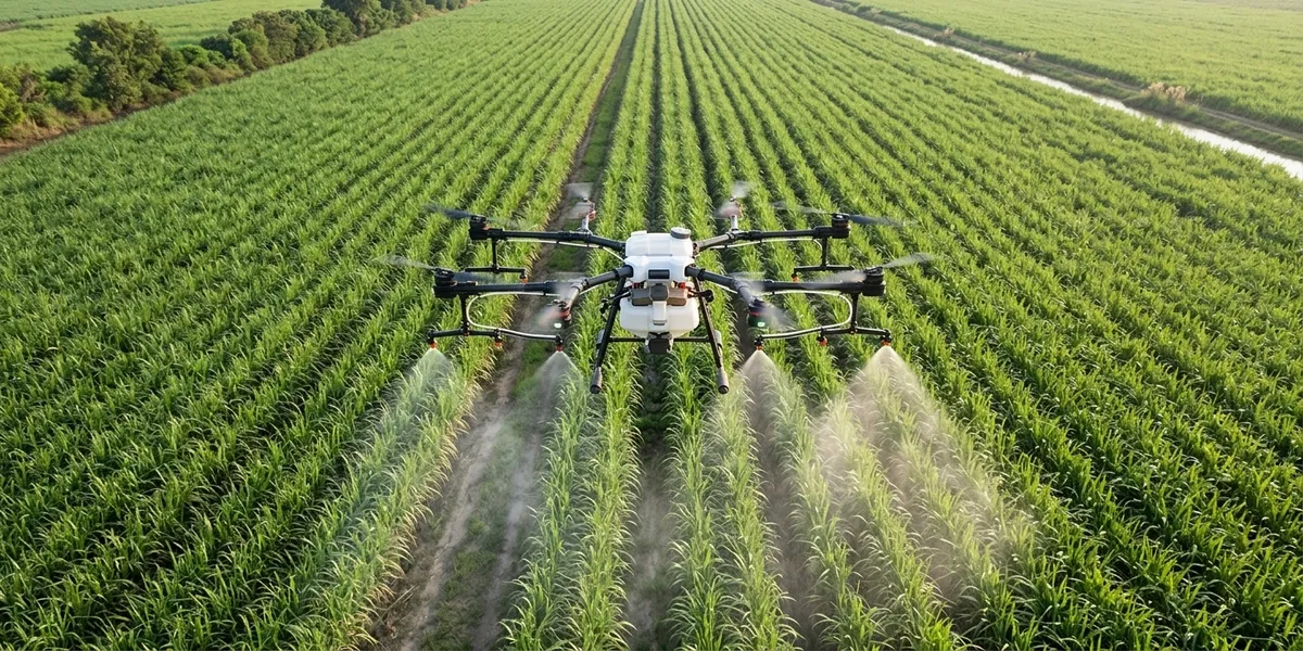 Dron regando cultivos ílicitos