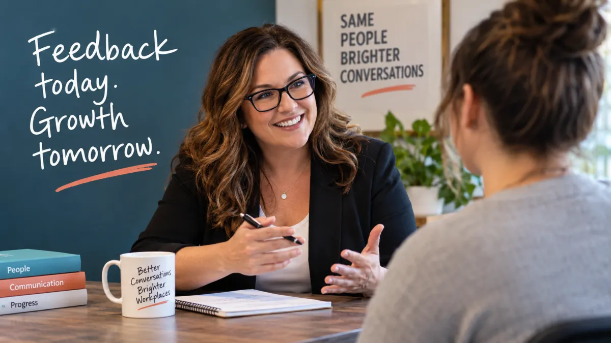 Manager having a constructive employee feedback conversation