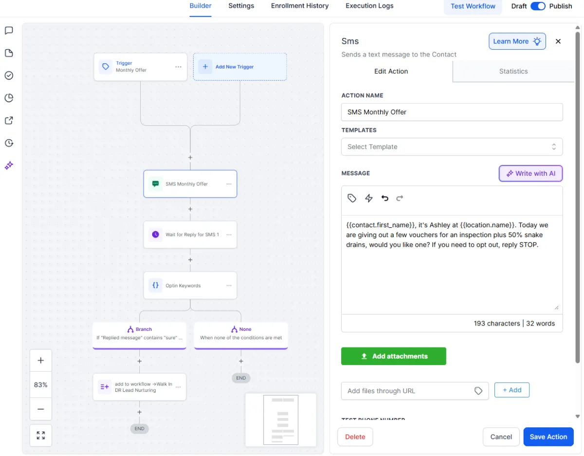 Image of a workflow example.
