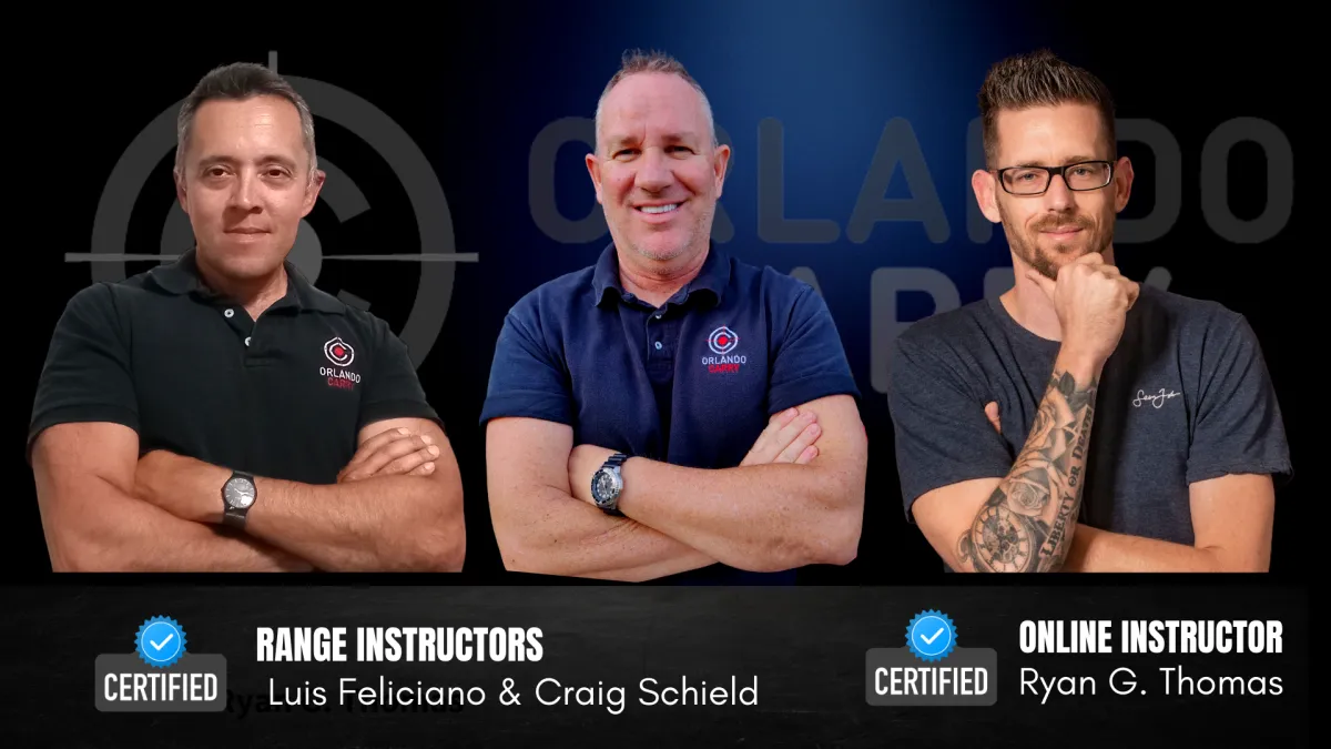 Certified Range Instructors Luis Feiciano, Craig Schied, & Ryan G. Thomas.