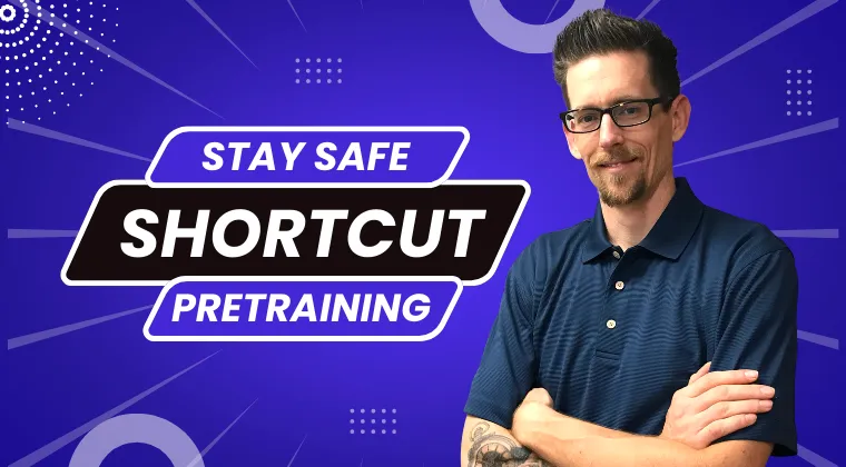 Man smiling with folded arms; stay safe pretraining shortcut