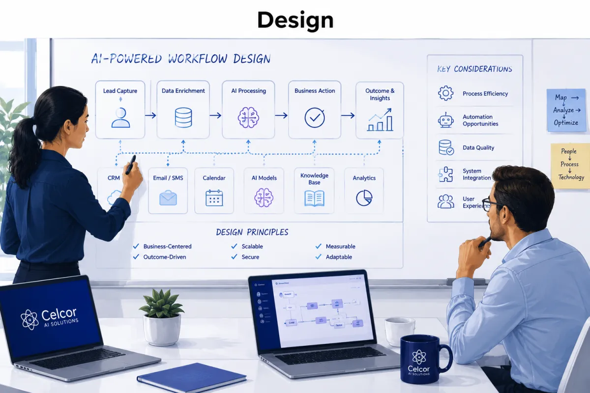 Design: Workflow Mapping, Process Automation, System Selection, Architecture Planning