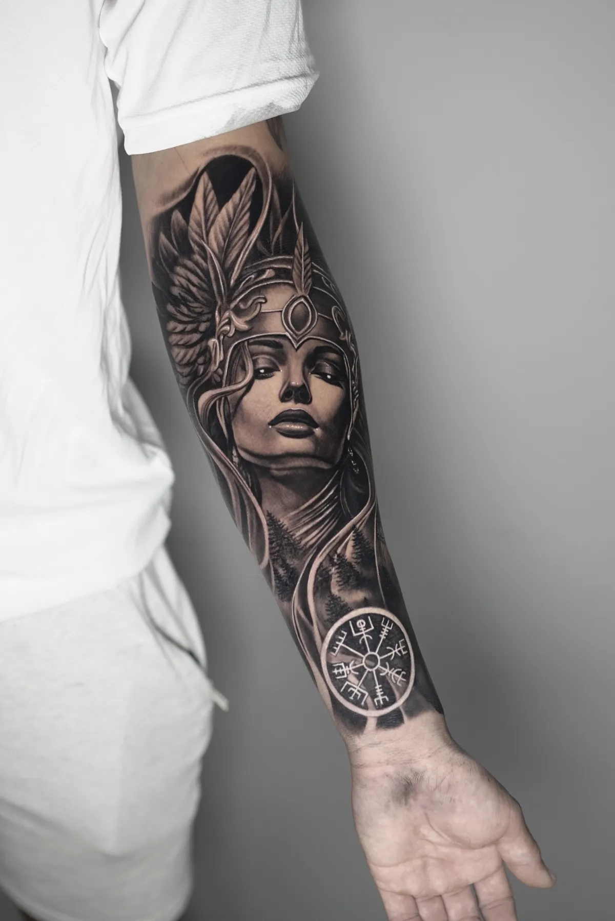 person with sleeve tattoo
