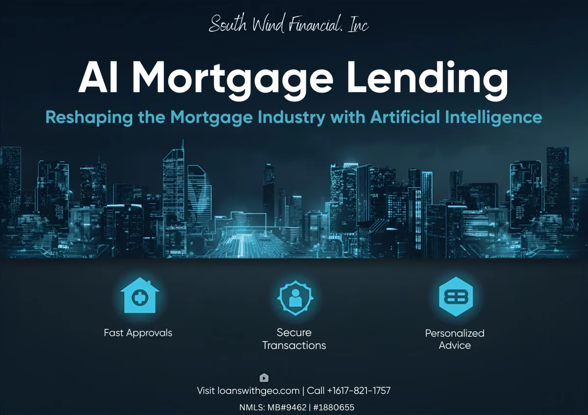 AI mortgage lending technology transforming the home loan approval process with digital data analysis and automation