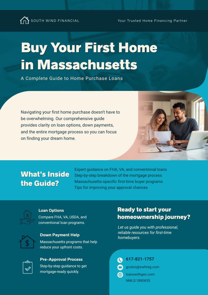 Help buying your first home in Massachusetts? South Wind Financial explains home purchase loans.