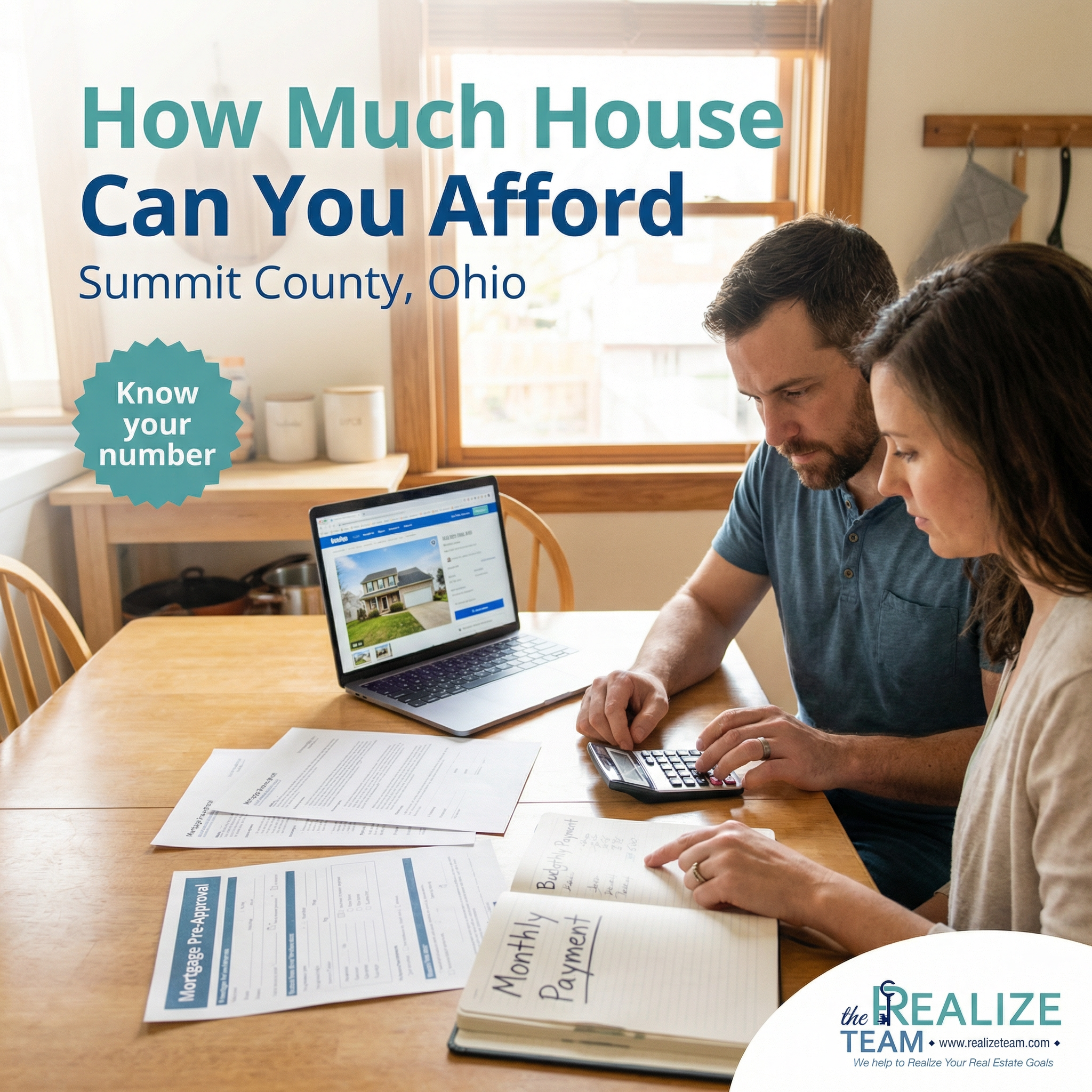 Homebuyer reviewing home affordability and budget options in Summit County Ohio