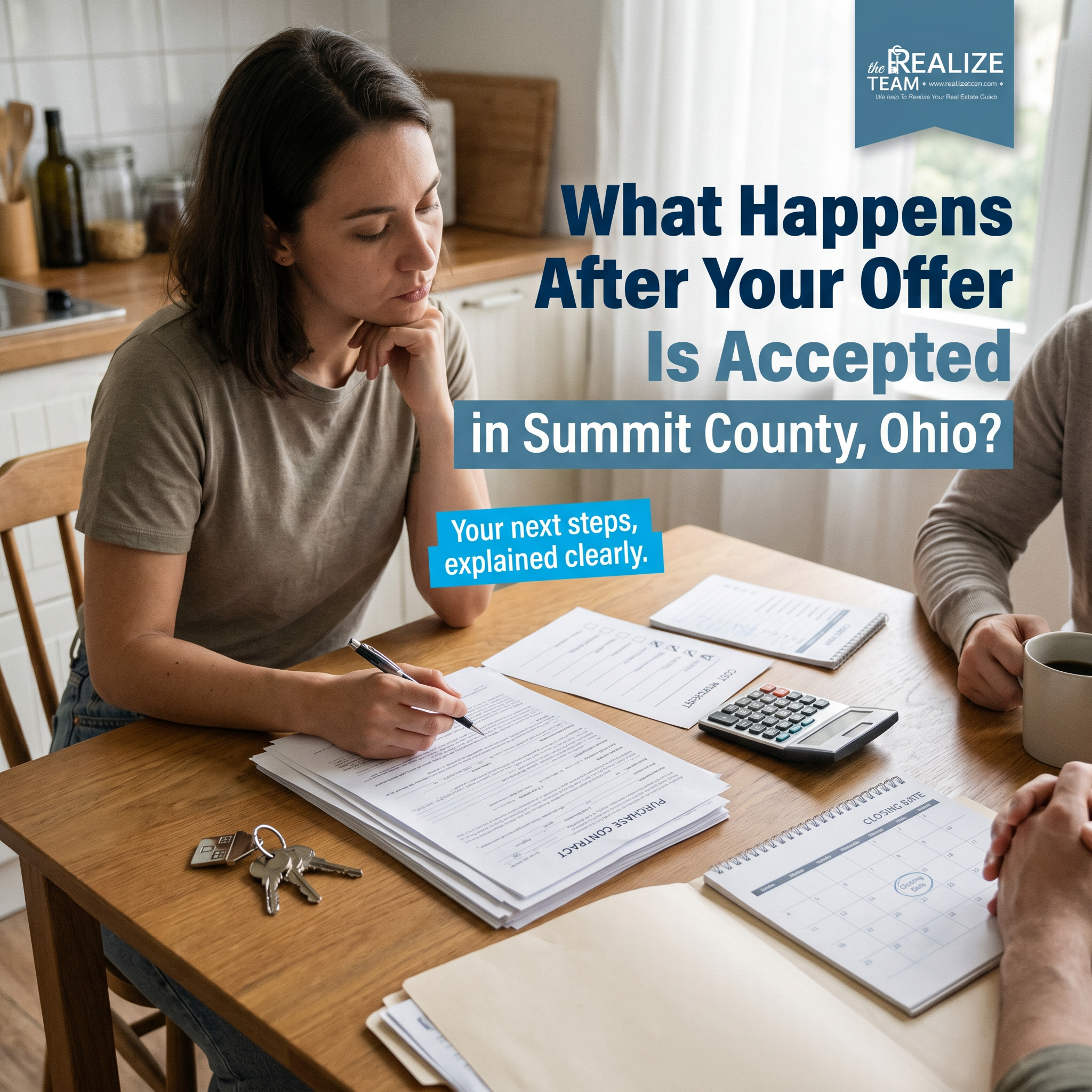 Homebuyer reviewing next steps after offer accepted on a home in Summit County Ohio