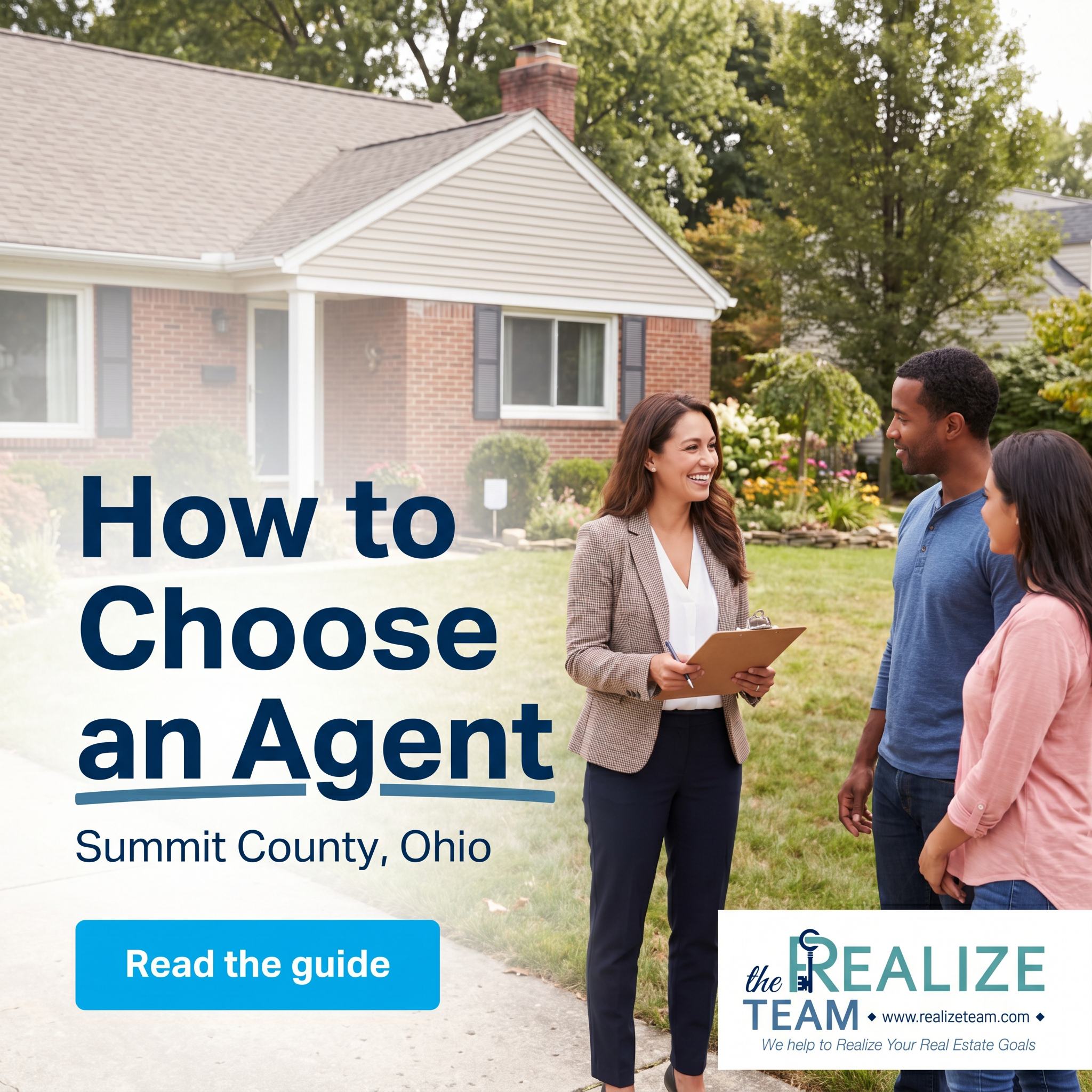 Homeowner meeting with a real estate agent to discuss buying or selling a home in Summit County Ohio