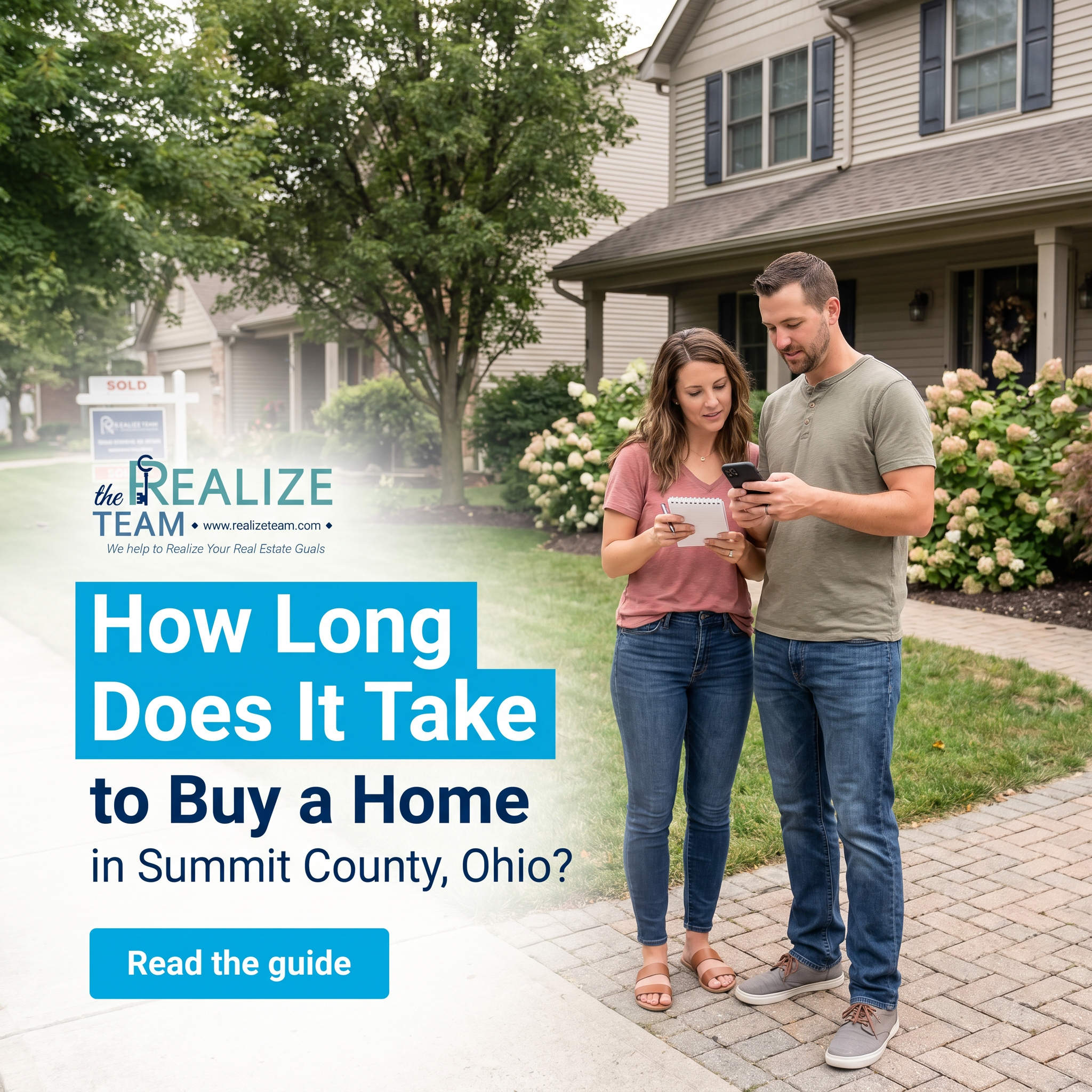 Homebuyer reviewing a home buying timeline and calendar in Summit County Ohio