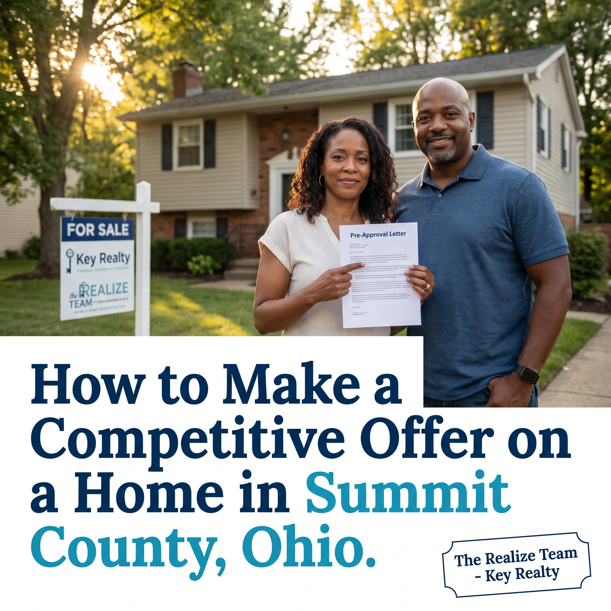 Buyer working with a real estate agent to make a competitive offer on a home in Summit County Ohio