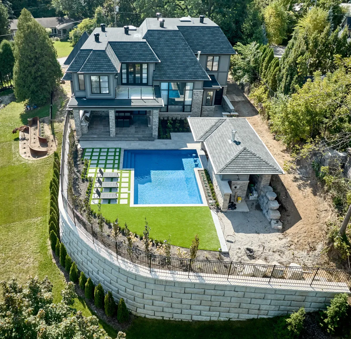 Sloped building lot evaluated by Building Dreams before construction.