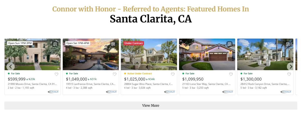 Santa Clarita Open Houses main home search website, local Multiple Listing Service