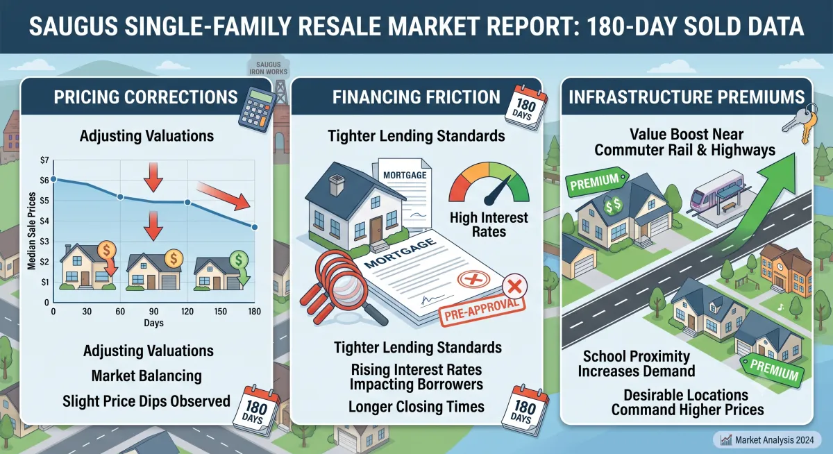 Saugus Single-Family Resale Market Report: 180-Day Sold Data Reveals Pricing Corrections, Financing Friction, and Infrastructure Premiums