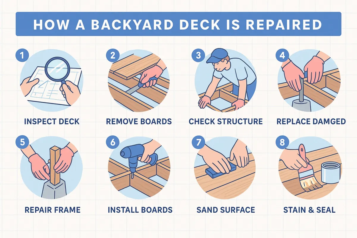how to repair a backyard deck