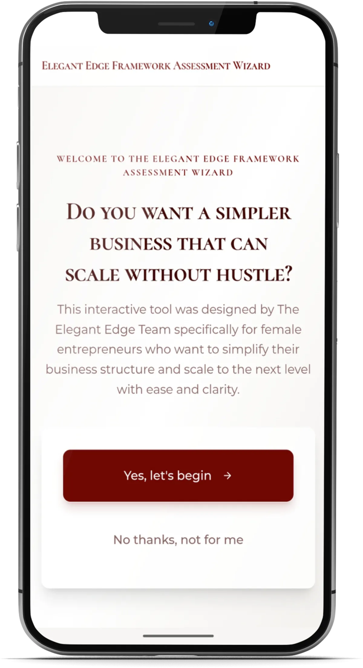 The Elegant Edge Business Framework Wizard