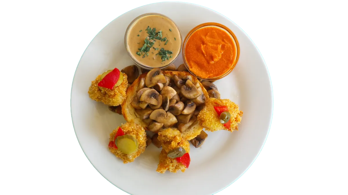 Gebackenes Hühnchen mit Champignonsauce S6