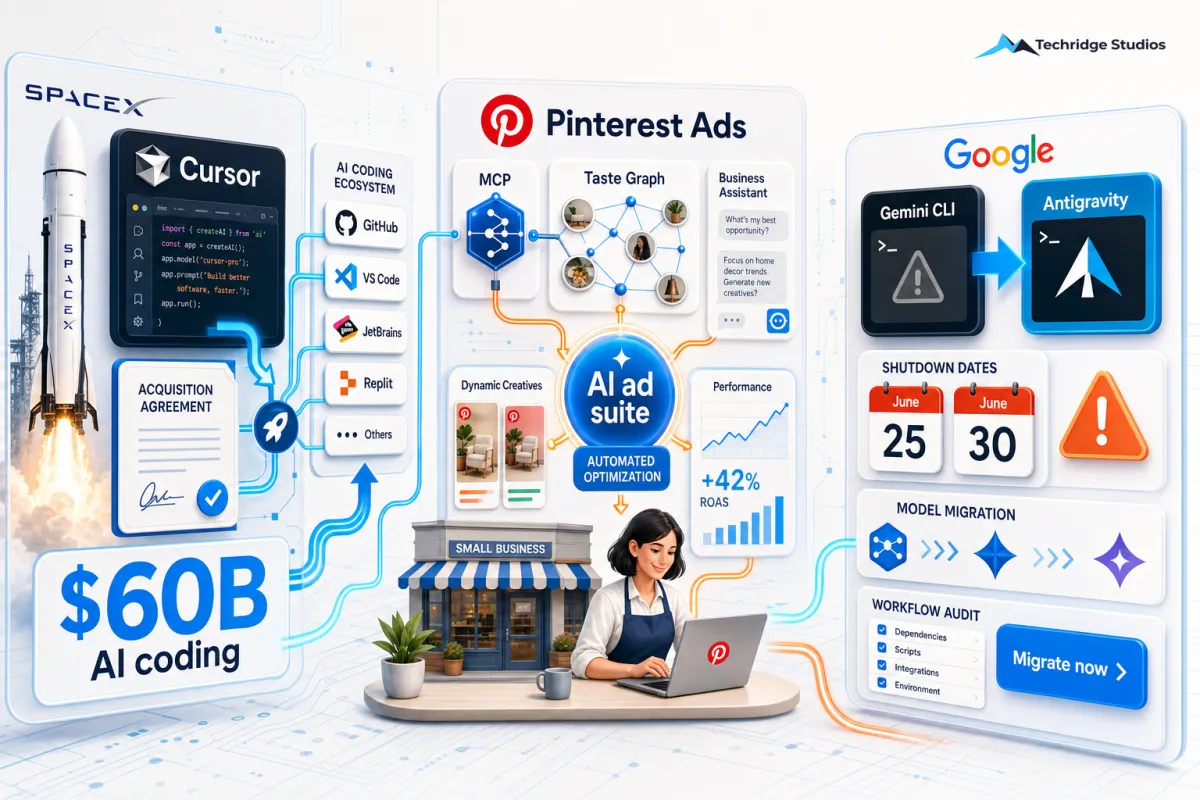 The AI Tools Reshuffle: SpaceX Acquires Cursor, Pinterest Goes AI-First for Ads, and Google Starts Cutting