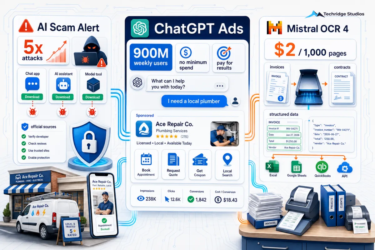 Fake AI Scams Are Up Five Times, ChatGPT Ads Have No Minimum, and Document AI Just Got Affordable