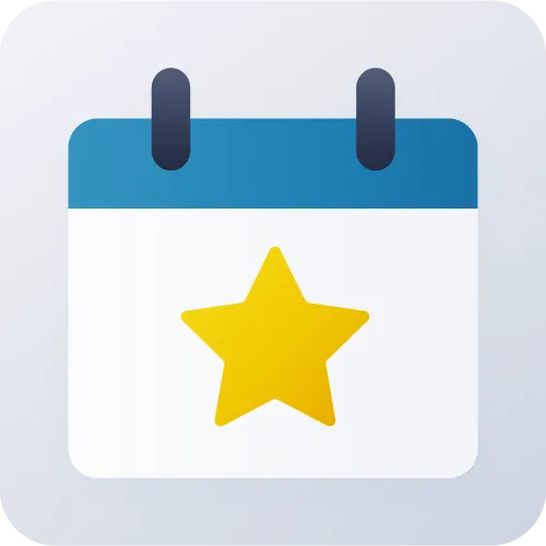 Event organizers calendar star icon for event management speakers