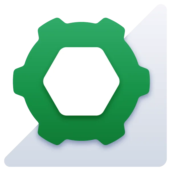 SpeakerCRM customer relationship management icon with green gear design