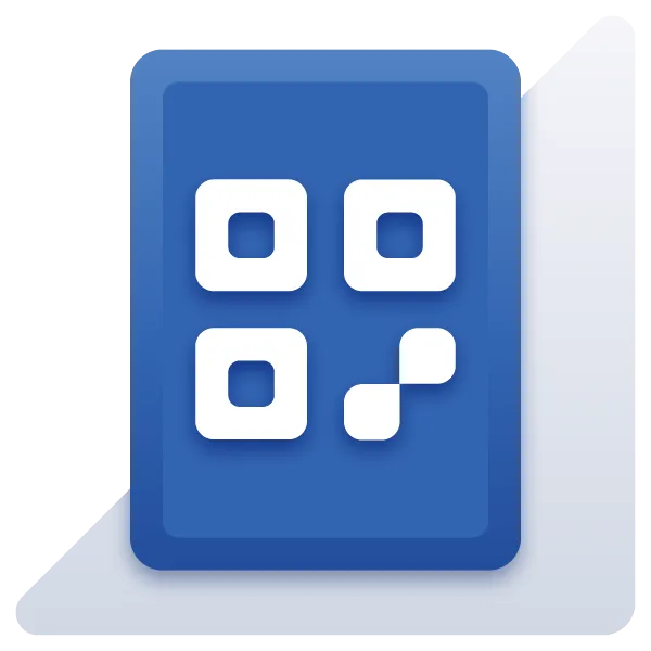 SpeakerQR code generator icon with blue QR pattern design