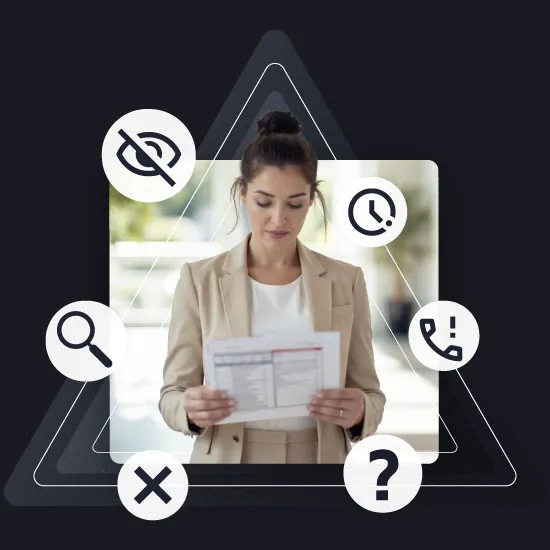 What's broken in traditional business development - Random outreach, unreliable referrals, unpredictability, and inconsistent deal flow illustrated with icons