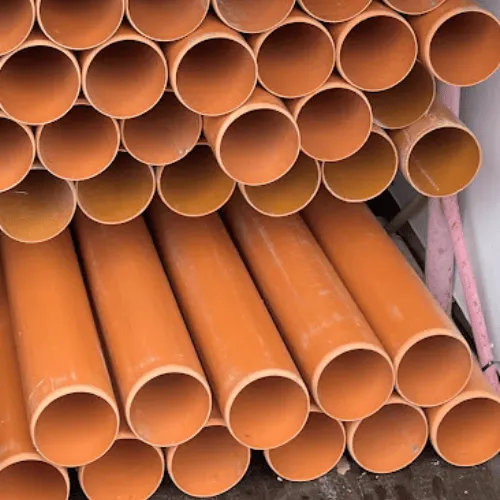 Orange underground drainage pipes