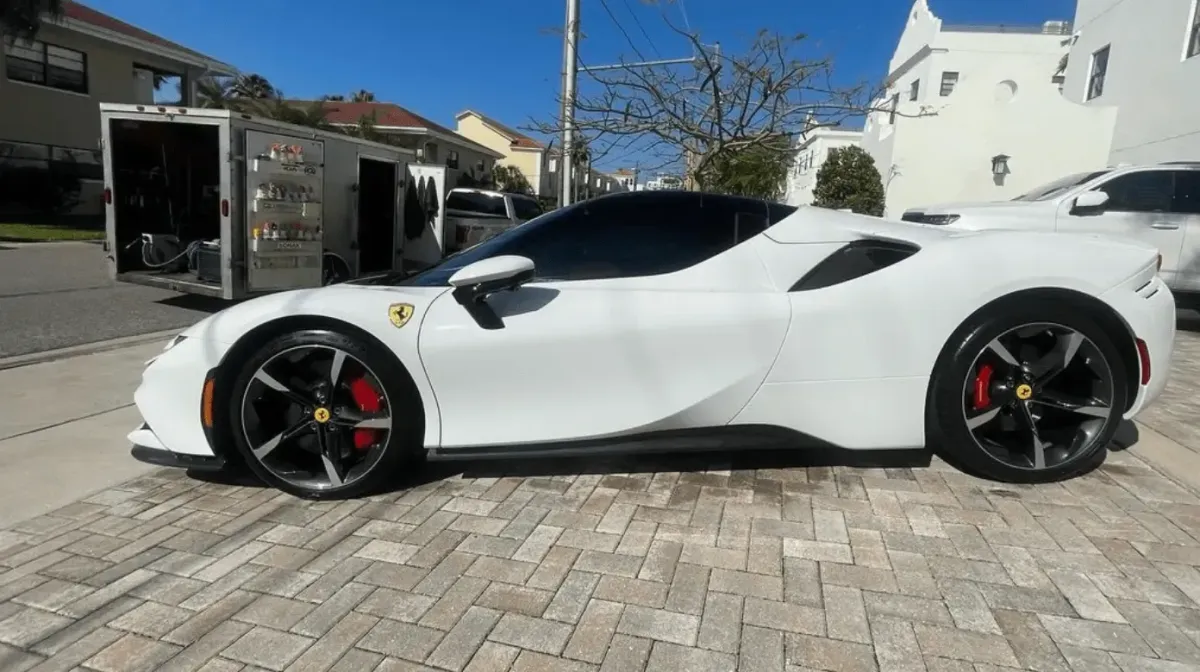 Ferrari detailed by Lou's Mobile Detailing in Tampa, FL