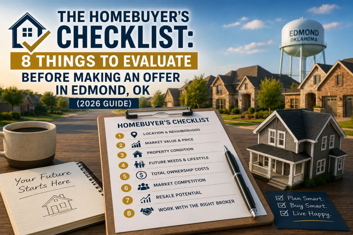 Real Estate Broker in Edmond, OK helping homebuyers evaluate a property before making an offer in Edmond, Oklahoma City, Deer Creek, Arcadia, Luther, Jones, and Guthrie.