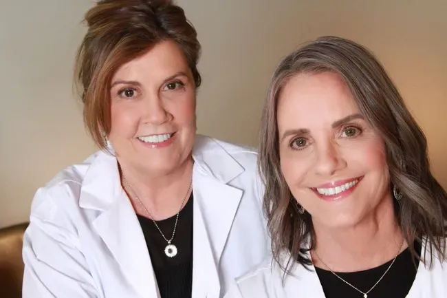 Kathy Peabody, owner of Soul Serenity Beauty & Wellness, pictured with a team member in the Newburyport MA skincare studio.