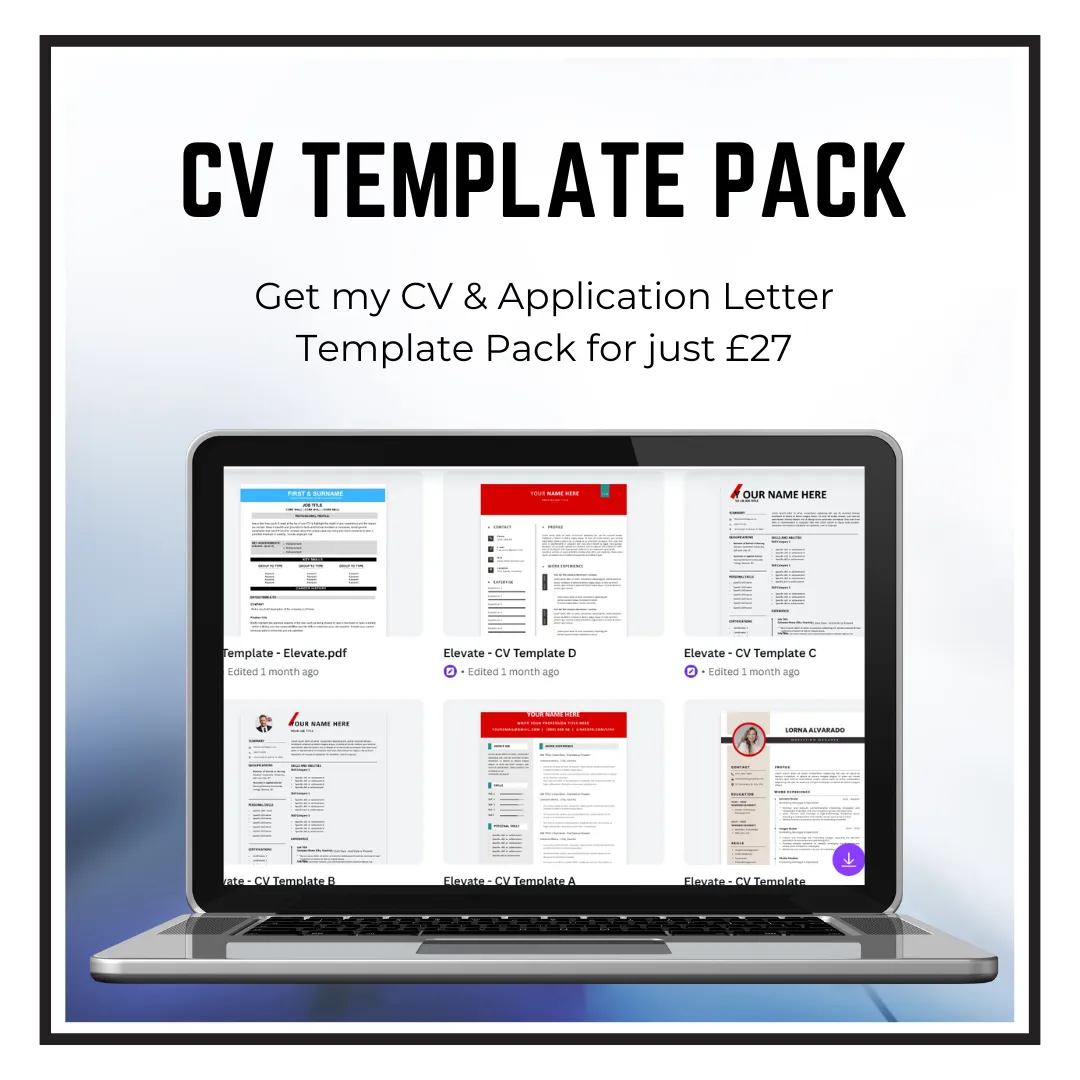 image of a CV template pack banner