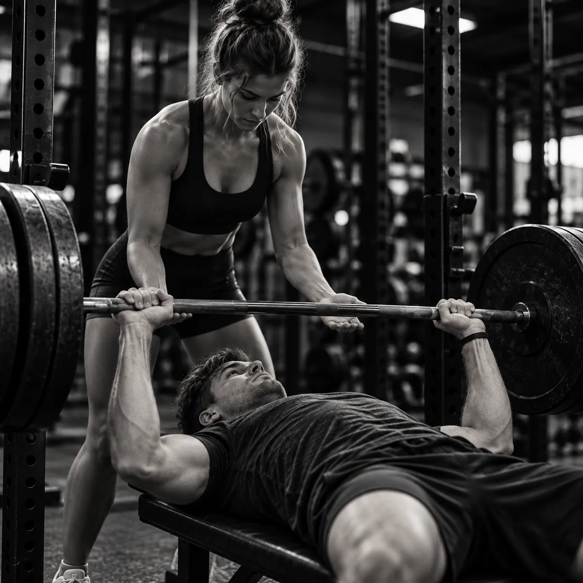 Duo training session review with coach and training metrics