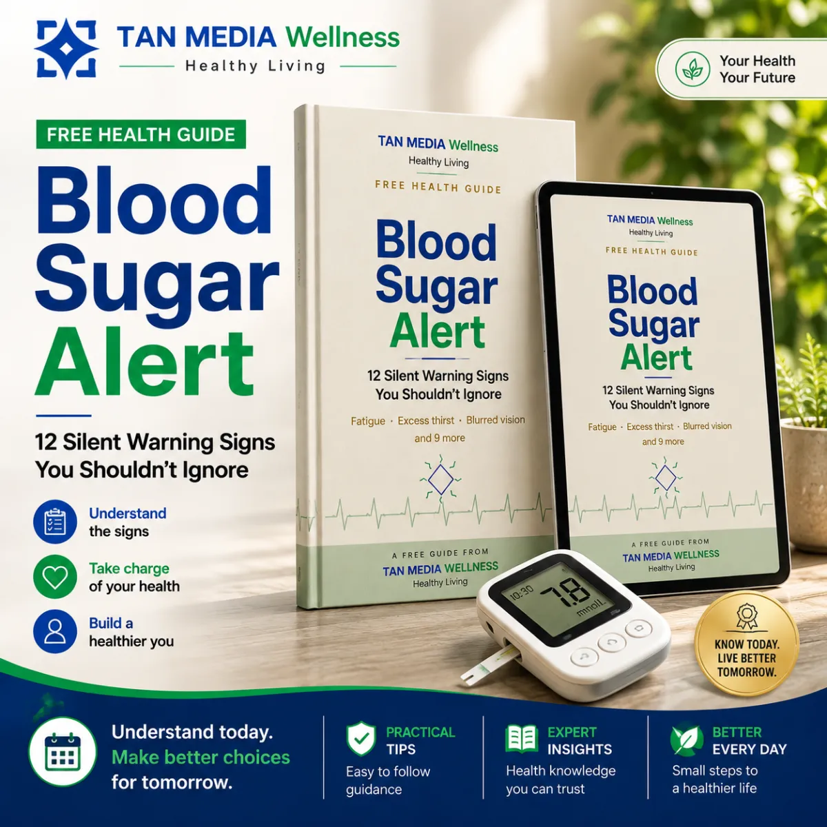 Free Blood Sugar Guide Ebook Cover Mockup